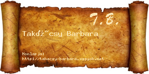 Takácsy Barbara névjegykártya