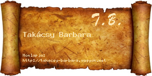 Takácsy Barbara névjegykártya